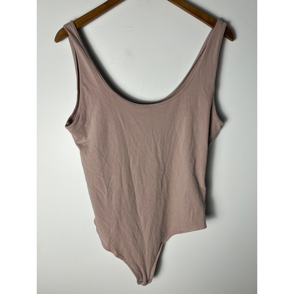Abercrombie & Fitch Bodysuit Wm XL Mauve Pink Scoop Neck Sleeveless Cotton Basic